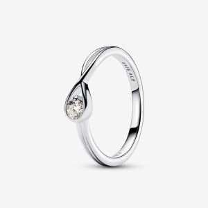 Pandora Brilliance 0.15 ct tw Lab-Created Diamond Rings Sterling Silver | SFCRJ-3529