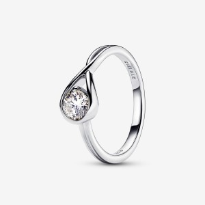 Pandora Brilliance 0.50 ct tw Lab-Created Diamond Rings Sterling Silver | JHGNR-7459