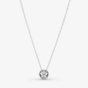 Pandora Sparkling Snowflake Collier Pendant Necklaces Sterling Silver | OSWTG-6834