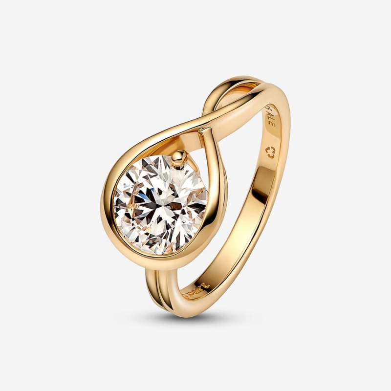 Pandora Brilliance 2.00 ct tw Lab-Created Diamond Rings Gold | DOPFS-2806